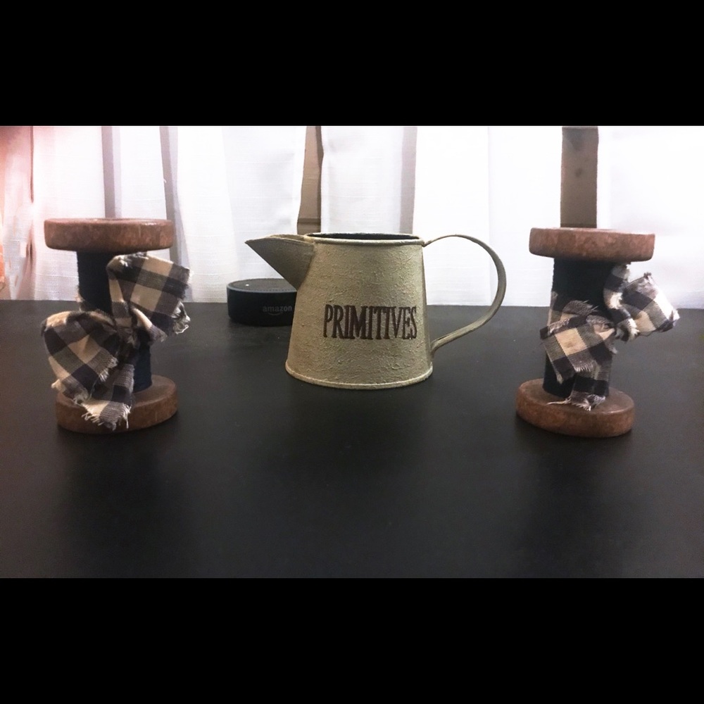 Small pitcher and candle holders Farmhouse Decor